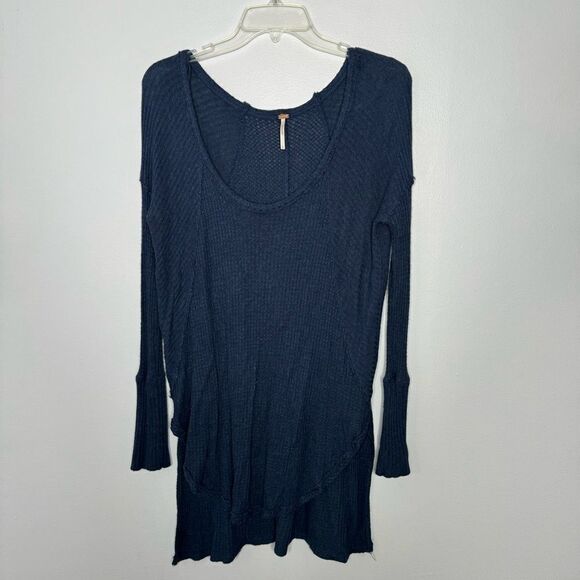 Free People navy blouse size small - Picture 1 of 6